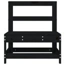 vidaXL fekete tömör fenyőfa kerti középső kanapé