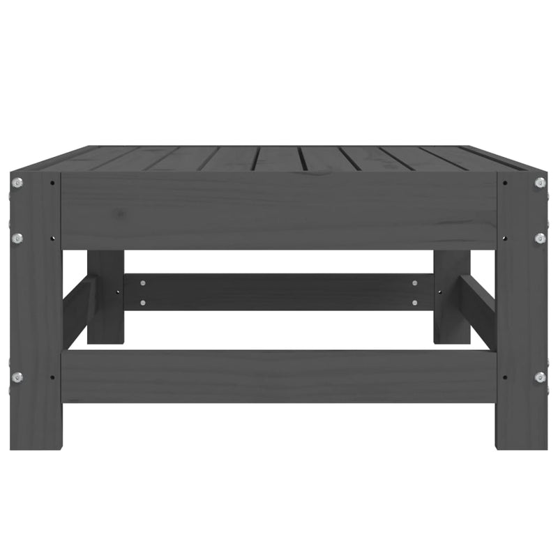 vidaXL szürke tömör fenyőfa kerti lábzsámoly