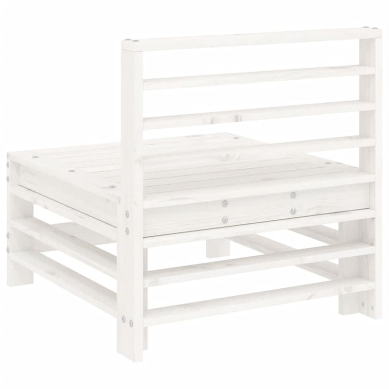 vidaXL fehér tömör fenyőfa kerti középső kanapé