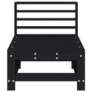 vidaXL fekete tömör fenyőfa kerti középső kanapé