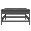 vidaXL szürke tömör fenyőfa kerti lábzsámoly