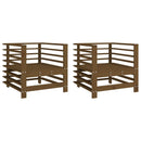 vidaXL 2 db mézbarna tömör fenyőfa kerti szék