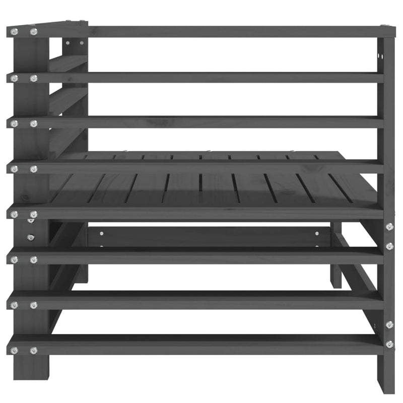 vidaXL 2 db szürke tömör fenyőfa kerti sarokkanapé