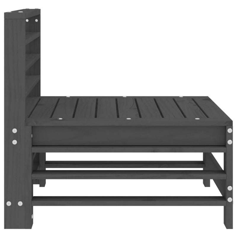 vidaXL 2 db szürke tömör fenyőfa kerti középső kanapé