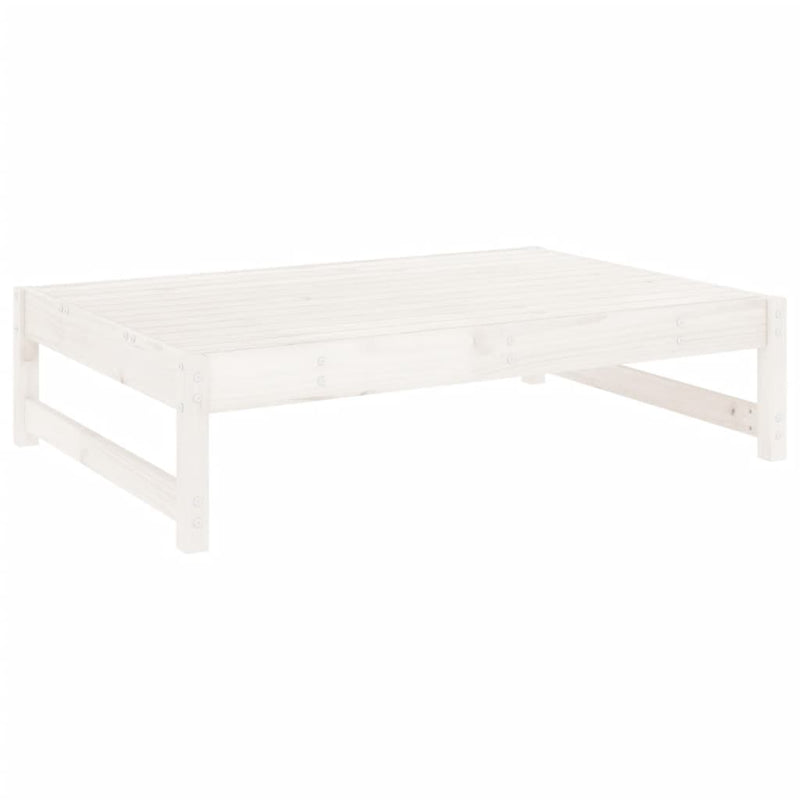 vidaXL fehér tömör fenyőfa kerti lábzsámoly párnával 120x80 cm