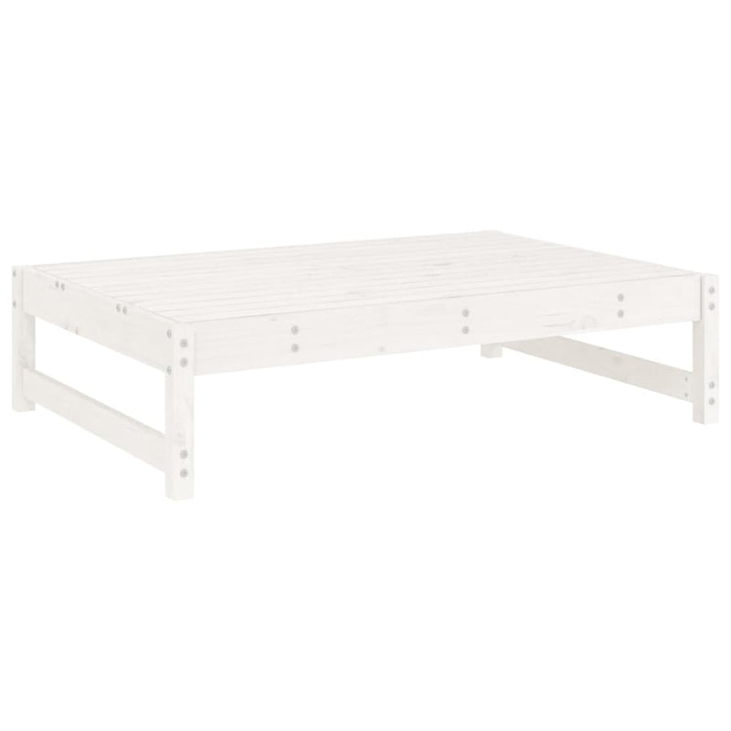 vidaXL fehér tömör fenyőfa kerti lábzsámoly párnával 120x80 cm