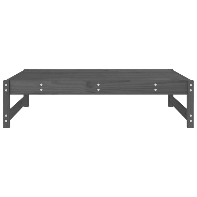 vidaXL szürke tömör fenyőfa kerti lábzsámoly párnával 120x80 cm