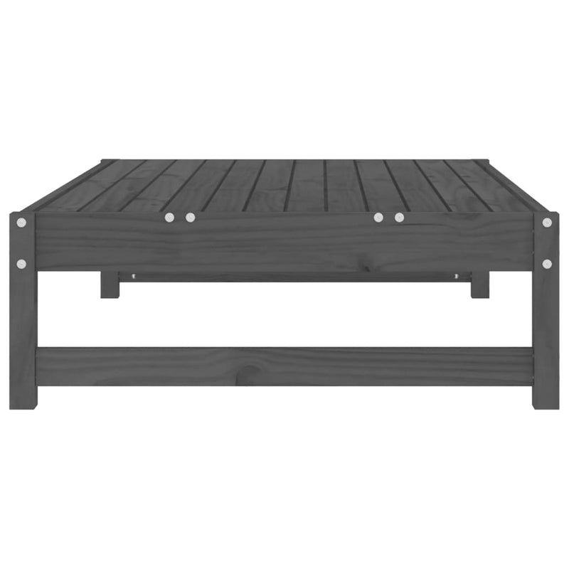 vidaXL szürke tömör fenyőfa kerti lábzsámoly párnával 120x80 cm