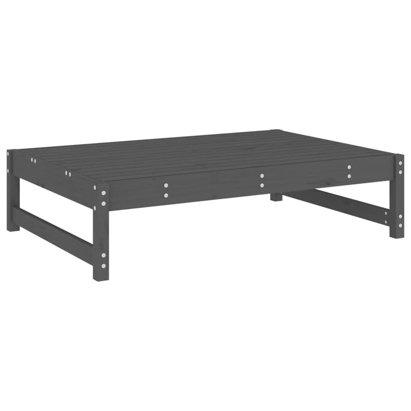 vidaXL szürke tömör fenyőfa kerti lábzsámoly párnával 120x80 cm