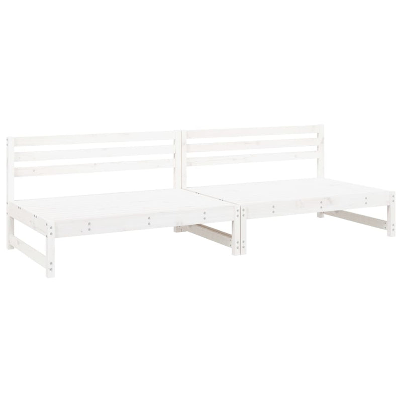 vidaXL 2 db fehér kerti tömör fenyőfa középső kanapé 120 x 80 cm