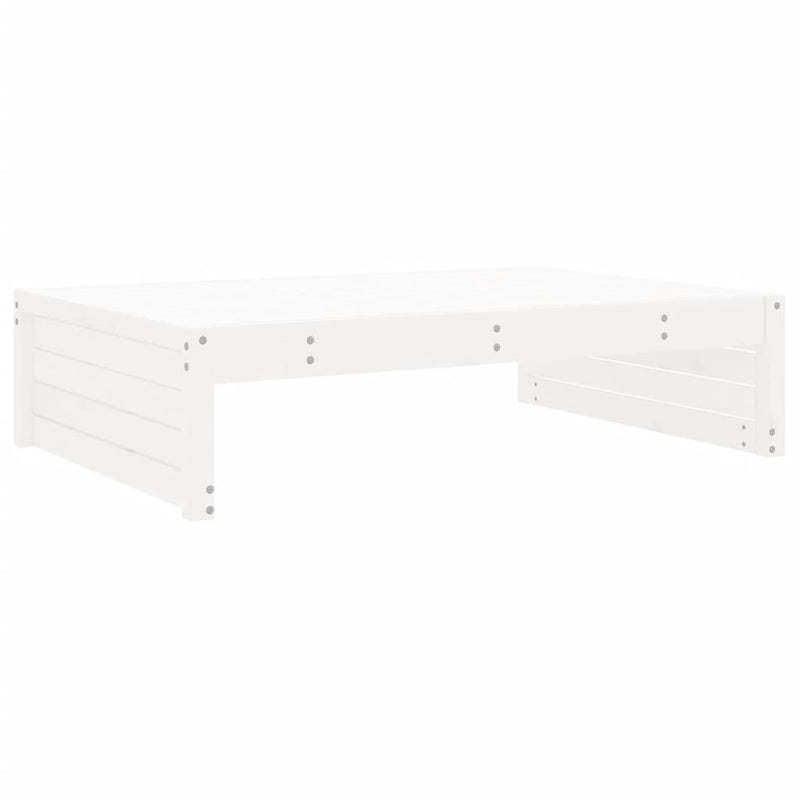 vidaXL fehér tömör fenyőfa kerti lábzsámoly párnával 120x80 cm