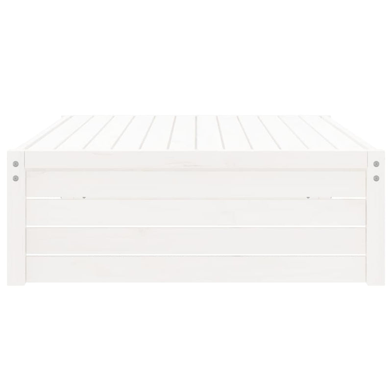 vidaXL fehér tömör fenyőfa kerti lábzsámoly párnával 120x80 cm