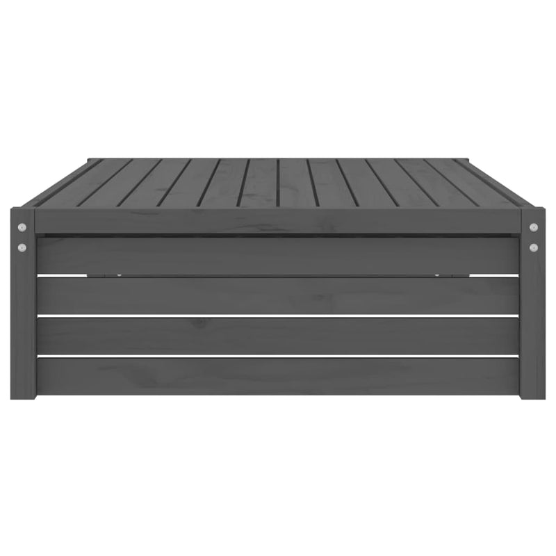 vidaXL szürke tömör fenyőfa kerti lábzsámoly párnával 120x80 cm