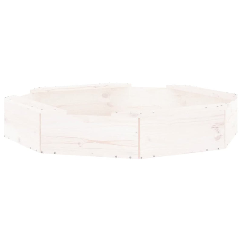 vidaXL fehér nyolcszögű tömör fenyőfa homokozó ülésekkel