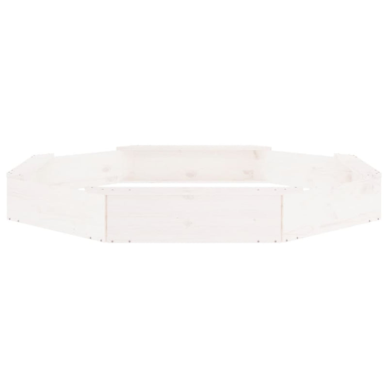 vidaXL fehér nyolcszögű tömör fenyőfa homokozó ülésekkel