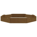 vidaXL mézbarna nyolcszög alakú tömör fenyőfa homokozó ülésekkel