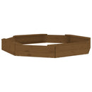 vidaXL mézbarna nyolcszög alakú tömör fenyőfa homokozó ülésekkel