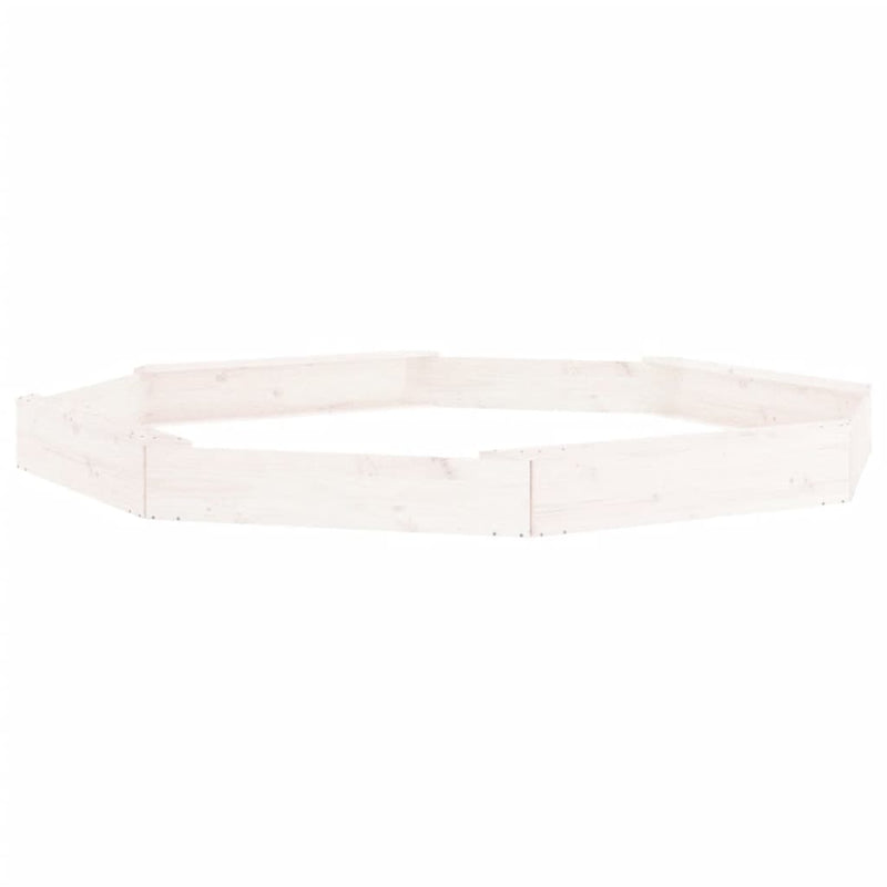 vidaXL fehér nyolcszögű tömör fenyőfa homokozó ülésekkel