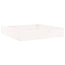 vidaXL fehér négyszög alakú tömör fenyőfa homokozó ülésekkel