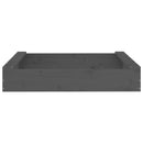 vidaXL szürke négyszög alakú tömör fenyőfa homokozó ülésekkel