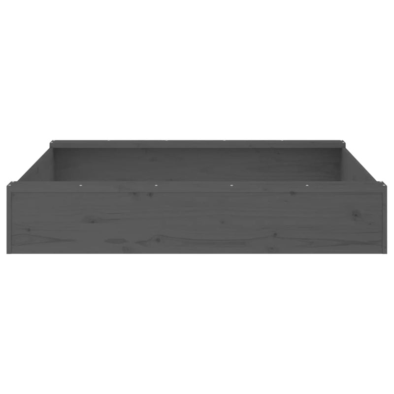 vidaXL szürke négyszög alakú tömör fenyőfa homokozó ülésekkel