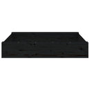 vidaXL fekete négyszögű tömör fenyőfa homokozó ülésekkel