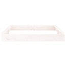 vidaXL fehér négyszög alakú tömör fenyőfa homokozó ülésekkel