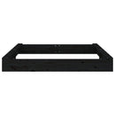 vidaXL fekete négyszögű tömör fenyőfa homokozó ülésekkel