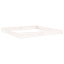 vidaXL fehér négyszög alakú tömör fenyőfa homokozó ülésekkel