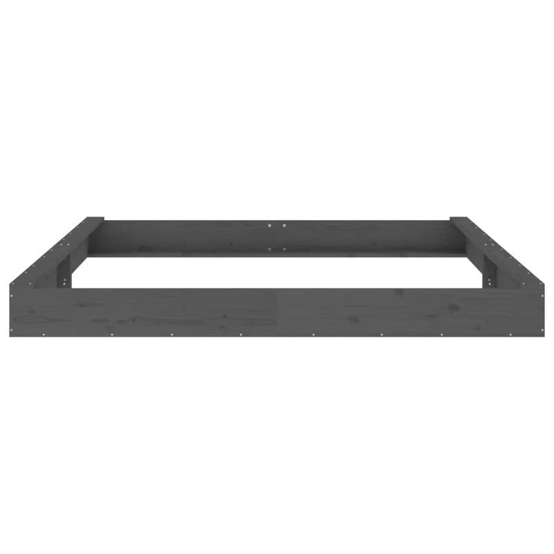 vidaXL szürke négyszög alakú tömör fenyőfa homokozó ülésekkel