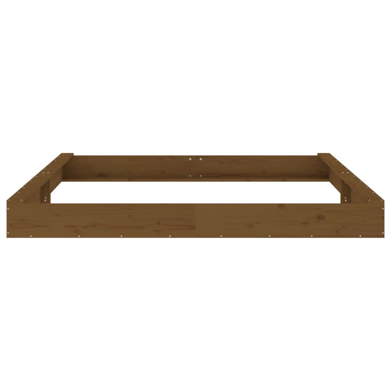 vidaXL mézbarna négyszög alakú tömör fenyőfa homokozó ülésekkel