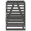 vidaXL szürke tömör fenyőfa szemeteskuka tároló 84x90x128,5 cm