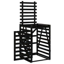 vidaXL fekete tömör fenyőfa szemeteskuka tároló 84x90x128,5 cm