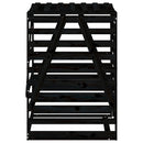 vidaXL fekete tömör fenyőfa szemeteskuka tároló 84x90x128,5 cm