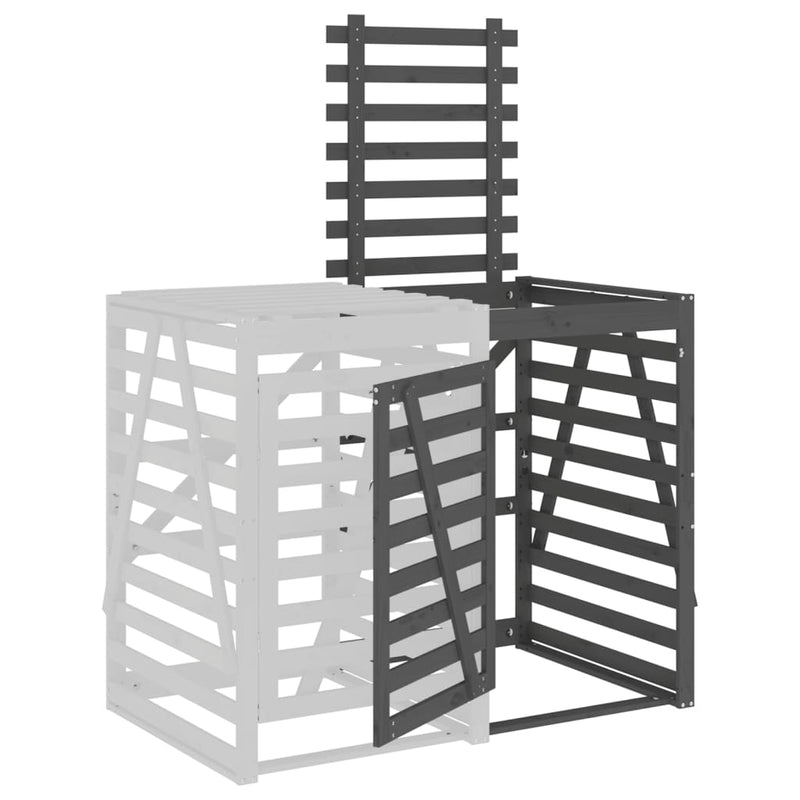 vidaXL szürke tömör fenyőfa szemeteskuka tároló hosszabbító