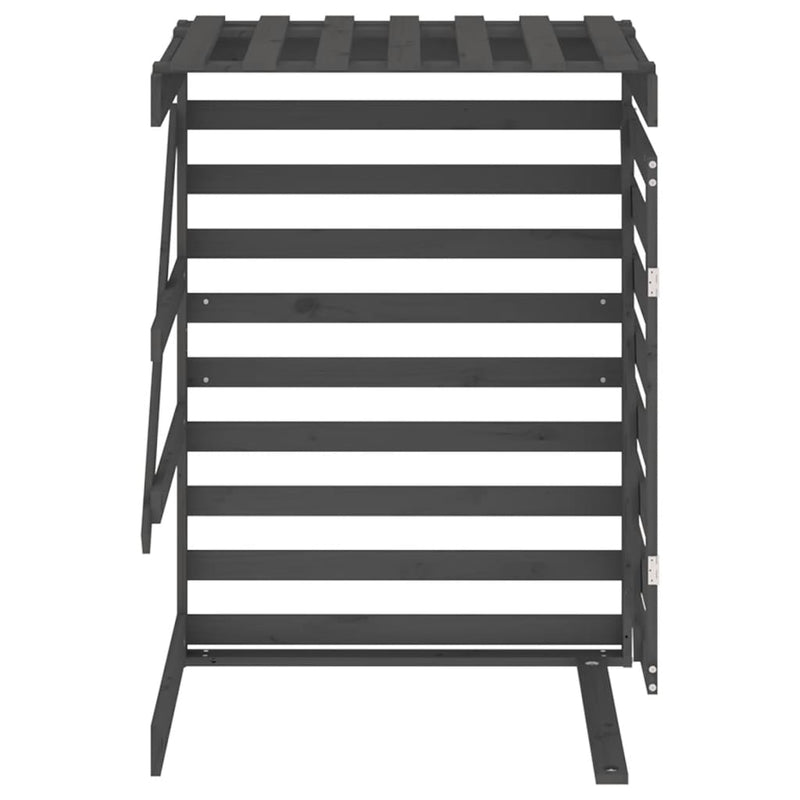 vidaXL szürke tömör fenyőfa szemeteskuka tároló hosszabbító