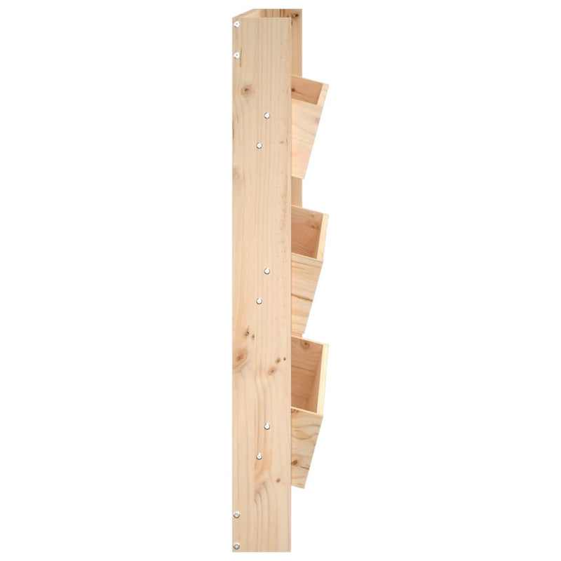vidaXL 3 szintes tömör fenyőfa fali virágtartó 60 x 18,5 x 110 cm