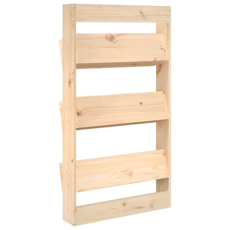vidaXL 3 szintes tömör fenyőfa fali virágtartó 60 x 18,5 x 110 cm