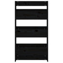 vidaXL fekete 3 szintes tömör fenyőfa fali virágtartó 60x18,5x110 cm
