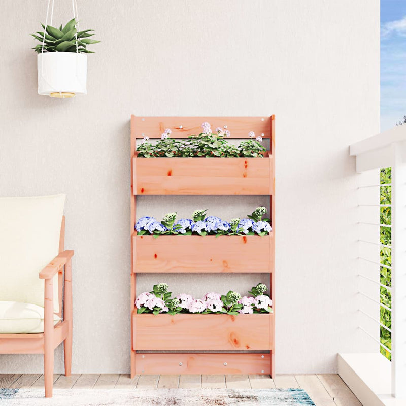 vidaXL 3 szintes tömör duglászfenyő fali virágtartó 60 x 18,5 x 110 cm