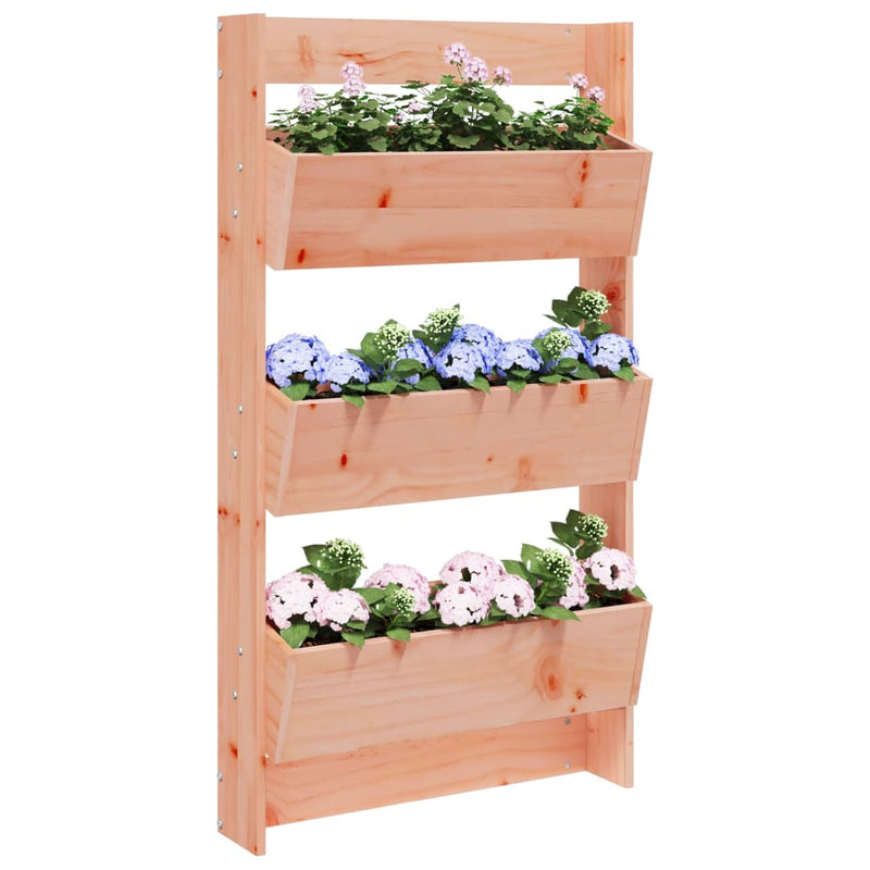 vidaXL 3 szintes tömör duglászfenyő fali virágtartó 60 x 18,5 x 110 cm