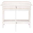 vidaXL fehér tömör fenyőfa kerti ültetőláda összecsukható asztallappal