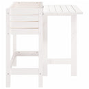 vidaXL fehér tömör fenyőfa kerti ültetőláda összecsukható asztallappal