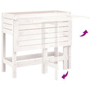 vidaXL fehér tömör fenyőfa kerti ültetőláda összecsukható asztallappal