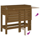 vidaXL mézbarna tömör fa kerti ültetőláda összecsukható asztallappal