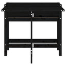 vidaXL fekete tömör fa kerti ültetőláda összecsukható asztallappal