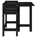 vidaXL fekete tömör fa kerti ültetőláda összecsukható asztallappal