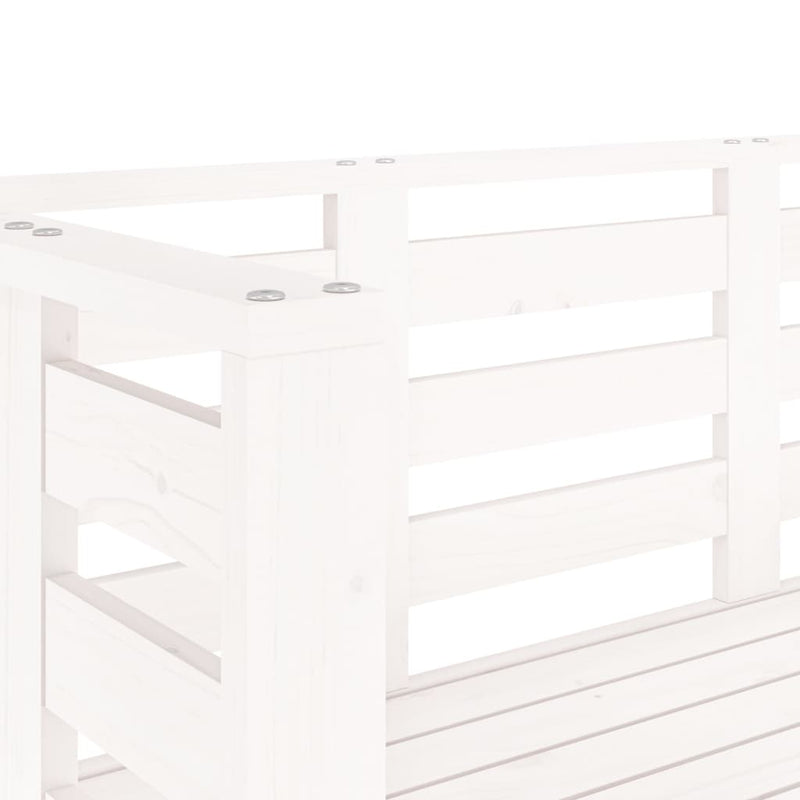 vidaXL fehér tömör fenyőfa kerti pad 111,5 x 53 x 71 cm