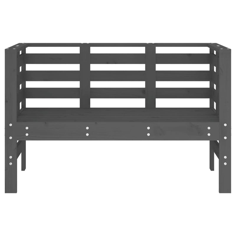 vidaXL szürke tömör fenyőfa kerti pad 111,5 x 53 x 71 cm