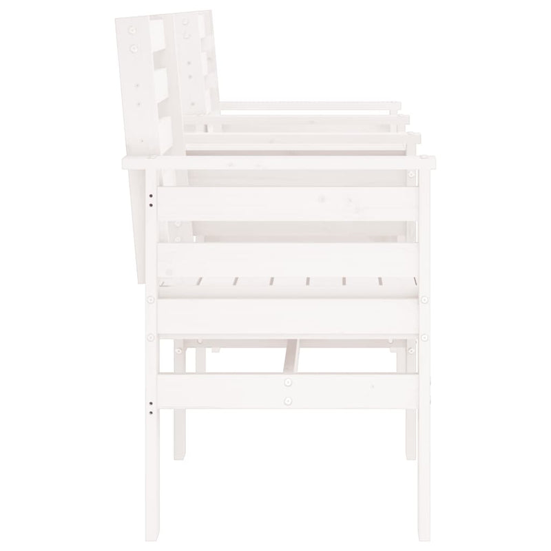 vidaXL kétszemélyes fehér tömör fenyőfa kerti pad asztallal